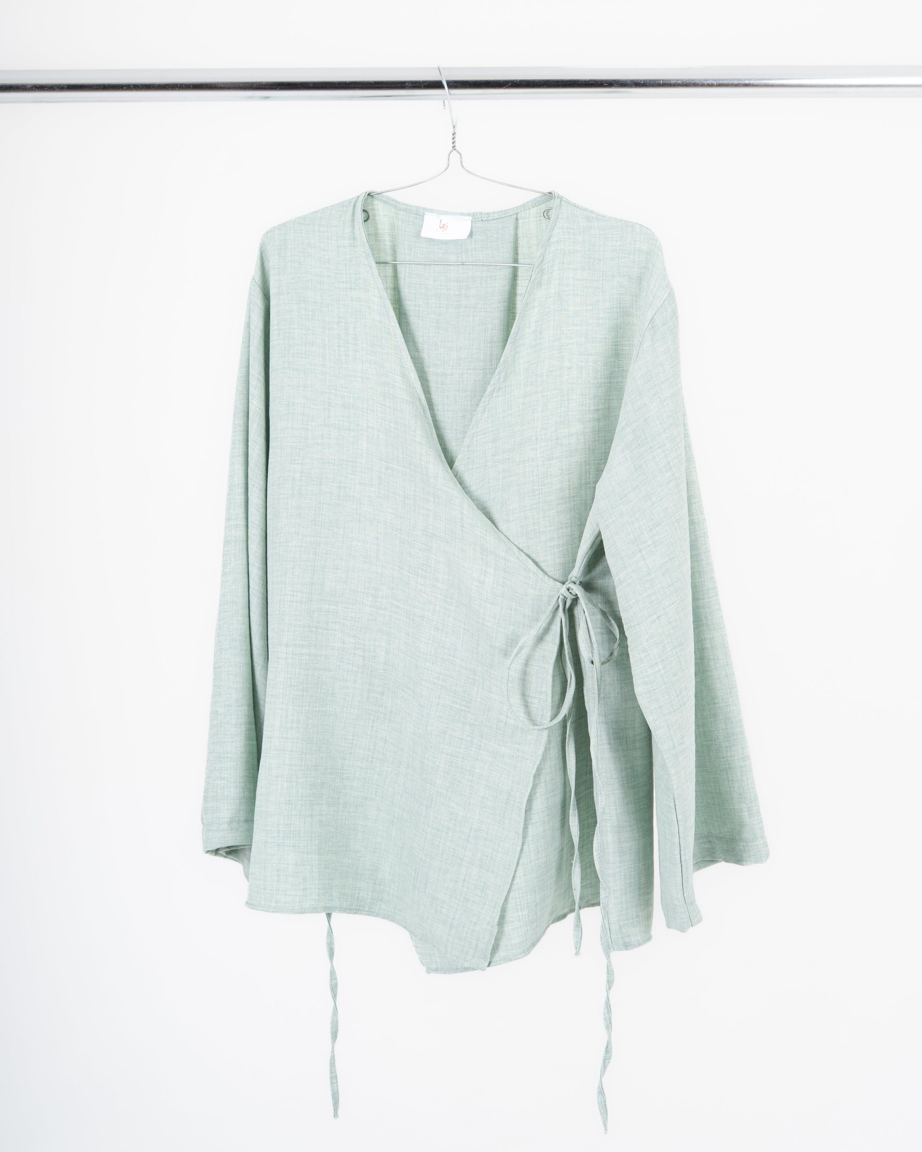 Linen Cardigan in Mint Green
